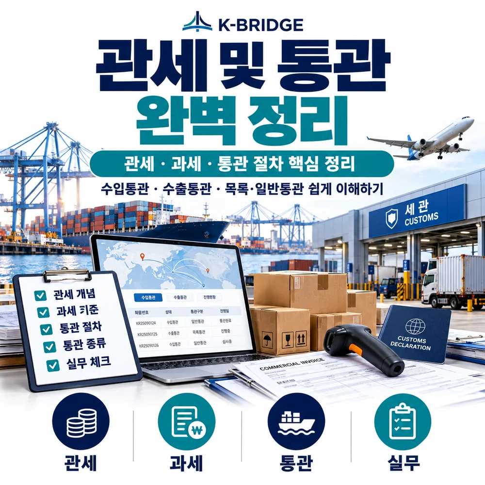 관세 통관 HS CODE 과세가격 관세율 수입신고 KBRIDGE 물류용어 썸네일