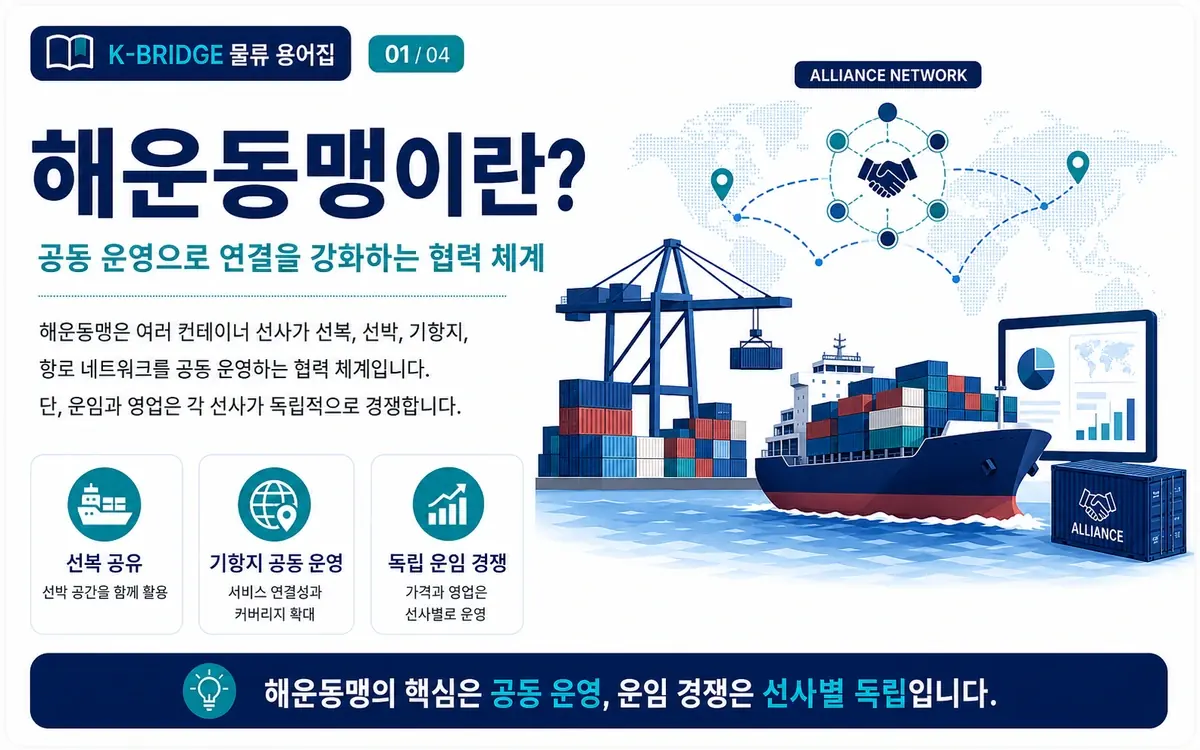 해운동맹의 공동 운영 구조와 선사별 독립 운임 경쟁 설명