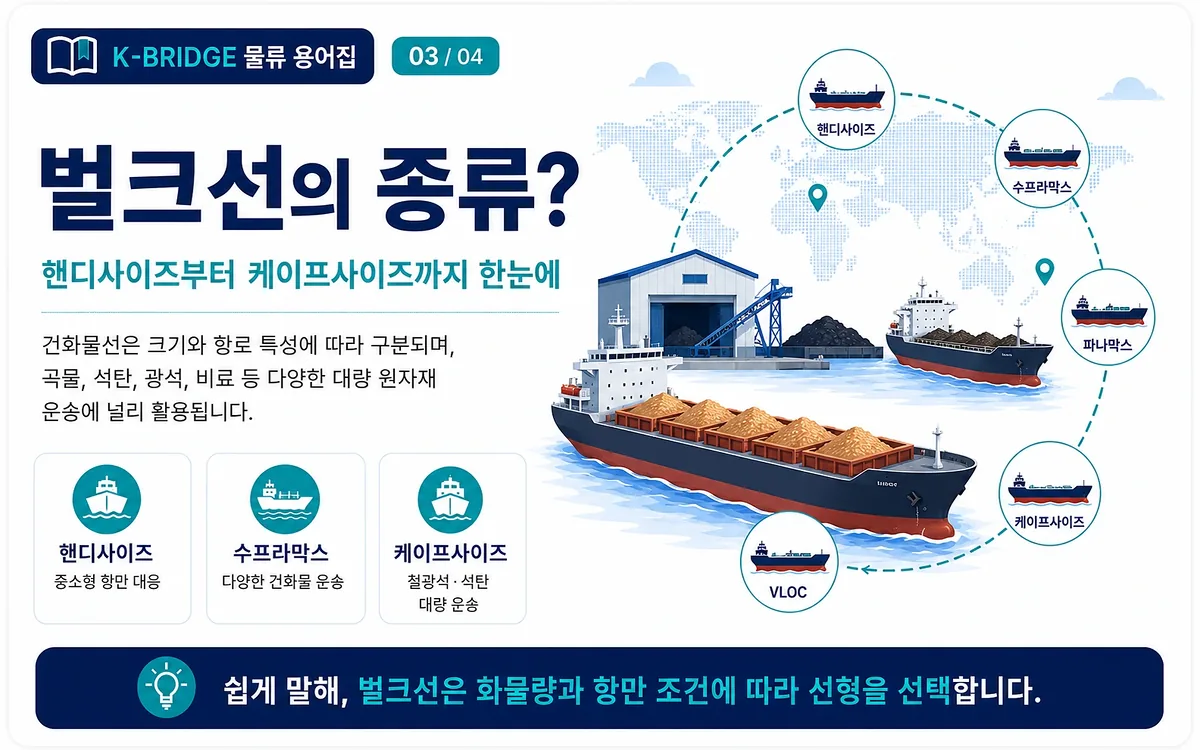 핸디사이즈 수프라막스 파나막스 케이프사이즈 VLOC 벌크선 종류