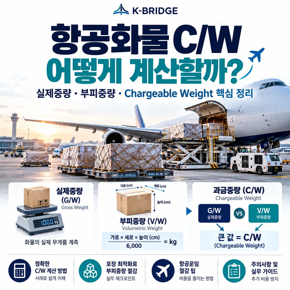 항공화물 C/W Chargeable Weight 계산법과 항공운임 절감 팁 썸네일