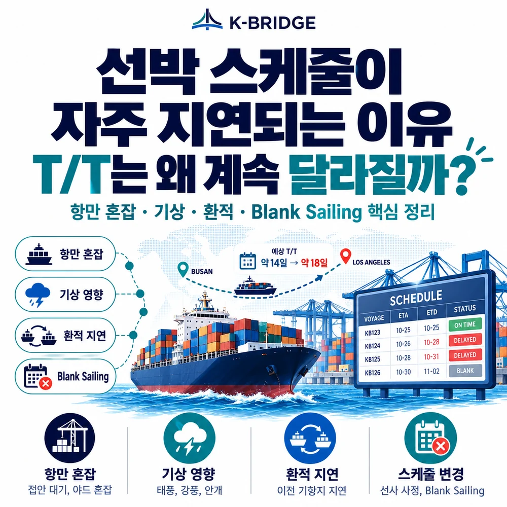 선박 스케줄 지연 이유와 T/T Transit Time 변동 원인 썸네일