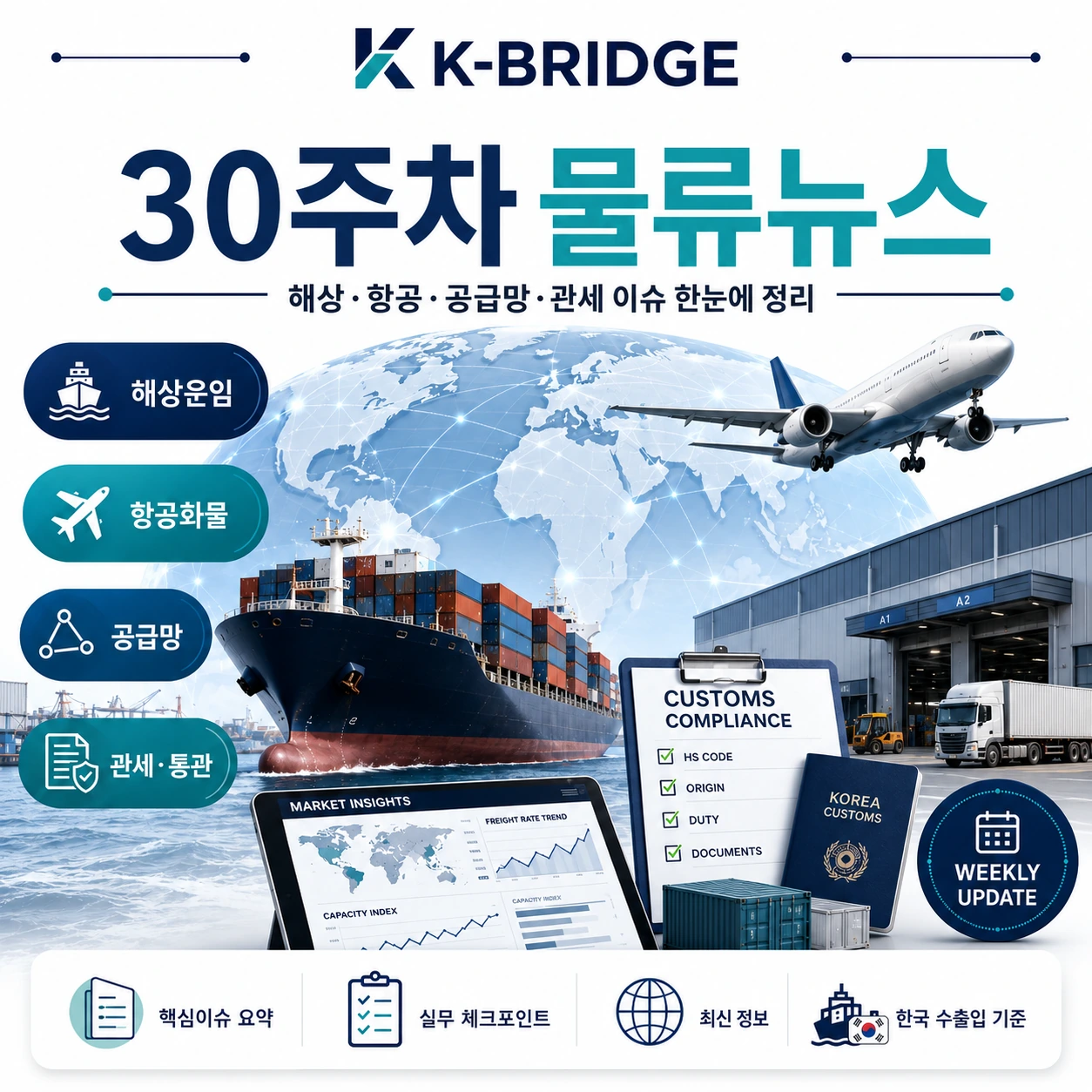2026년 30주차 물류뉴스 - 한국 수출 역대 최대·미국 12.5% 관세·중동 물류 불안 지속