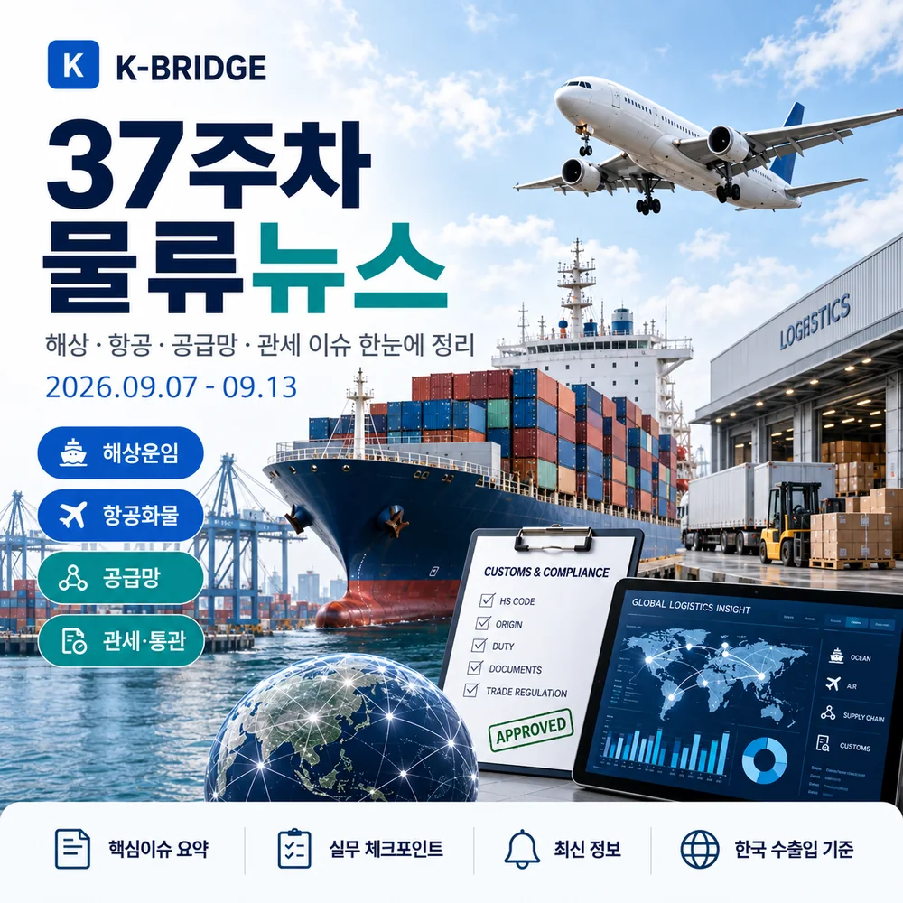 2026년 37주차 물류뉴스 - KCCI·SCFI 상승·호르무즈 운임 급등·수에즈 복귀·아시아 항만 혼잡