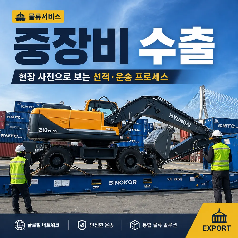 중장비 수출 현장 사진으로 보는 선적·운송 프로세스